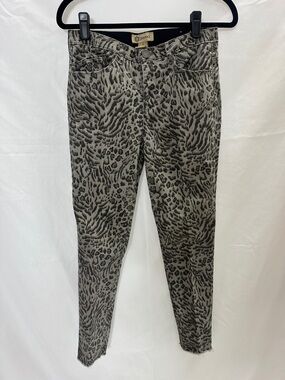 Democracy Taupe & Black Animal Print Skinny Jeans
